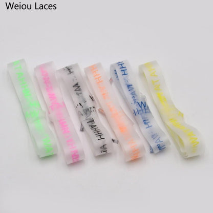 Weiou Hot Style Fashion Clothing 15mm Waterproof Ribbon Printing WATAHHH Flat PVC Laces Transparent