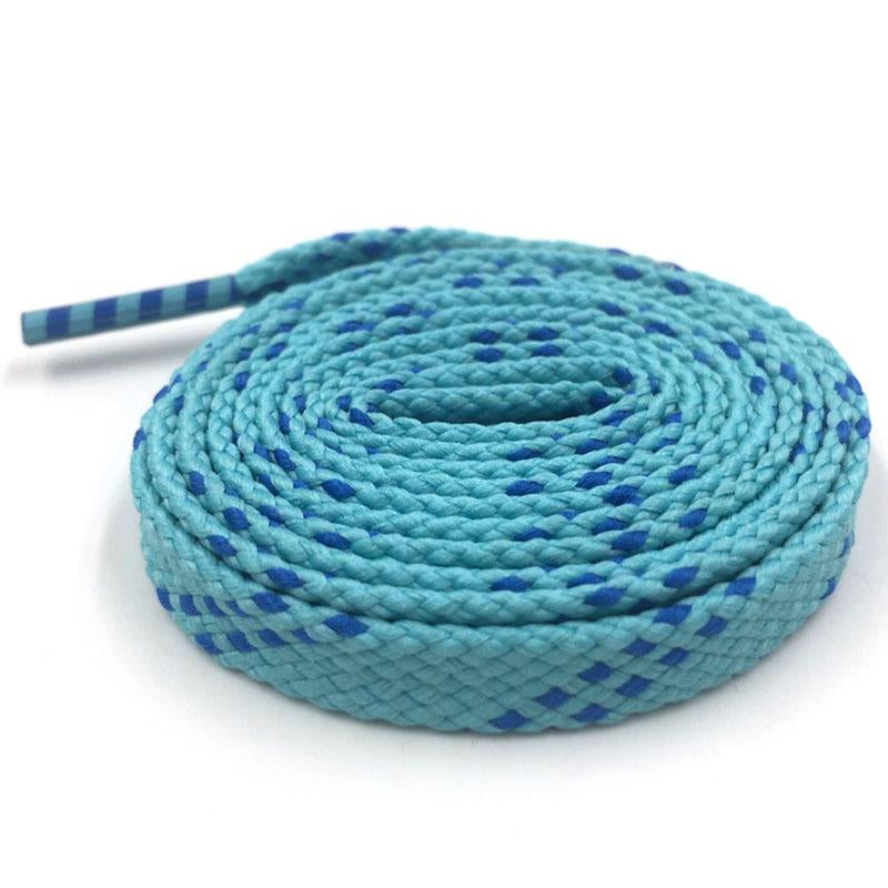 Marine Style 1CM Double Colors Shoelaces Blue Navy Flat Shape Polyester Shoelaces Be Suit For Canvas