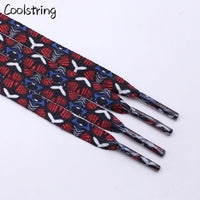 Wild Printed Boot Laces Flat Single Layer Network Printing Shoelaces Korean Version For Men Women