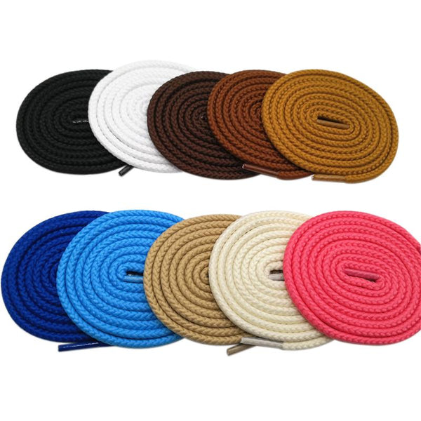 Weiou 1 Pair Solid Color Round Cord Shoe Laces Unisex Shoelaces Shoe String For Casual Sneakers