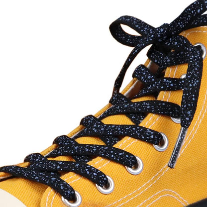 Weiou New Fashion Unique Athletic Mens Shoelaces Cute Popular Printed Splatter Shoestring Plain Flat