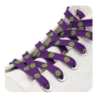 Weiou New Fantastic 7mm Purple Shoelaces With Prints Green Hurricane For Sneaker Sports Shoe Laces