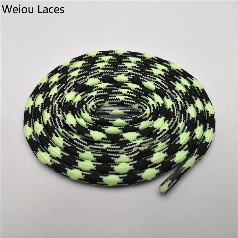 Weiou Sport Men Women Round Glow In The Dark Shoe Laces Two Colors Mixed Fluorescent Luminous