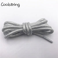 10 Colors Wavy Black Gold White Silver Metallic Thread Shoe Laces Glitter Shimmering Bootlaces For