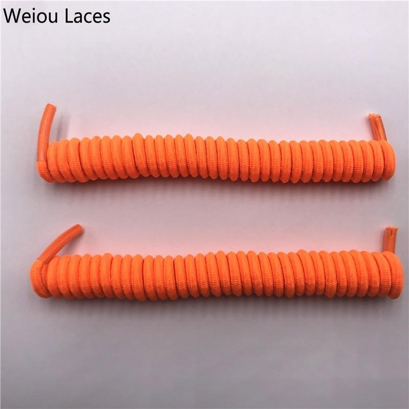 Weiou Spring Curly Stretch Shoelace Lazy No Tie Laces Round Elastic Coiled Shoestrings For Women Men