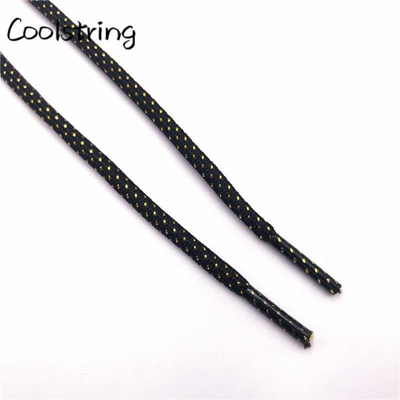 4.5mm Fashion Striped Glitter Round Rope Shoelaces Shiny Shimmering Shoe Laces Shiny Sparkly For