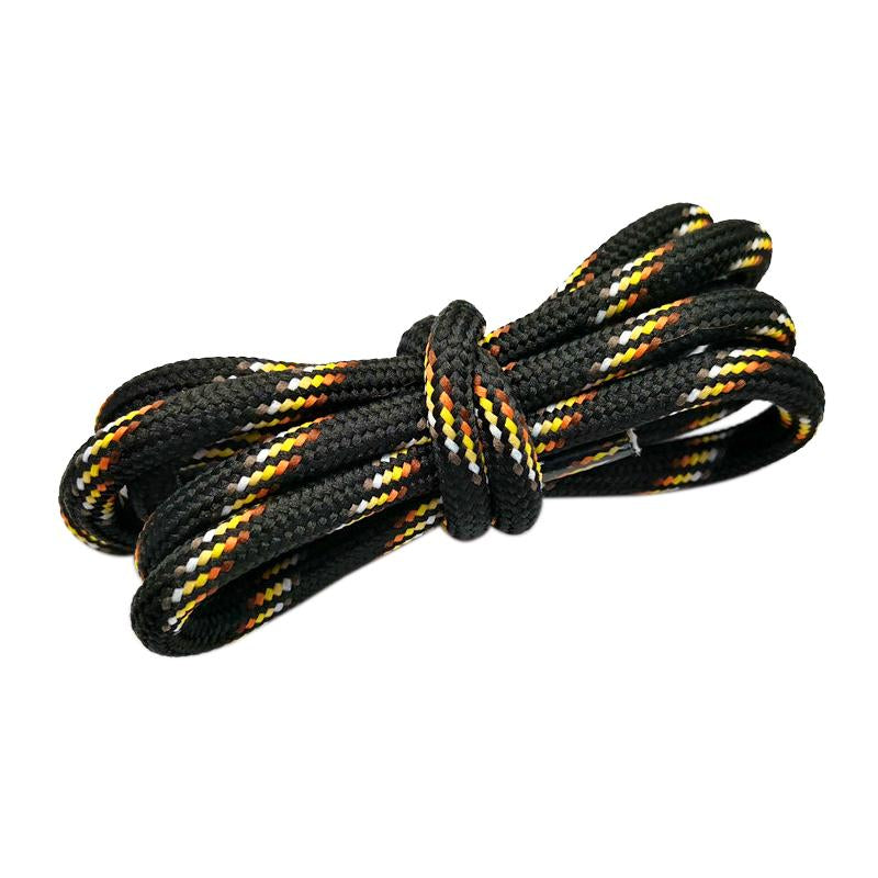 Weiou 6mm Round Rope Laces Black With Colorful Dots Line Yellow Bootlaces Unisex Striped Shoelaces