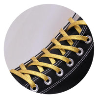 7MM Metallic Top Shoelaces Women Sneaker 2021 Shining Ropes For Chermed Lady Canvas Gold Sliver Cord