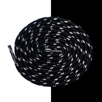 Weiou Custom Design Length And Logo Round Polyester Insert Double Twill Reflective Shoelaces For Shoes