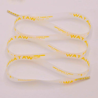 15mm Shoe Accessories Silk Screen Printing Universal PVC Laces Swimming Pant Cord Matte Transparent