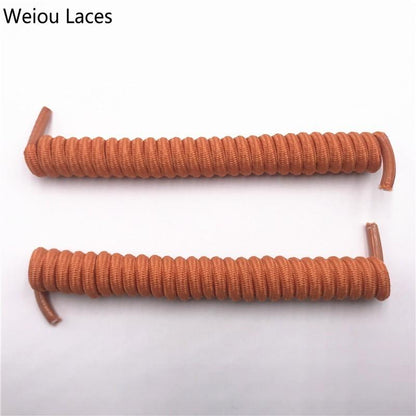 Weiou Spring Curly Stretch Shoelace Lazy No Tie Laces Round Elastic Coiled Shoestrings For Women Men