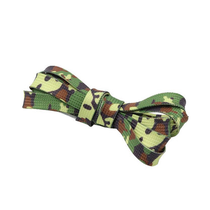 Weiou New Women Men Casual Shoelaces 0.8 Cm Flat Printed Green Camouflage Pattern Shoe Lace Belt All