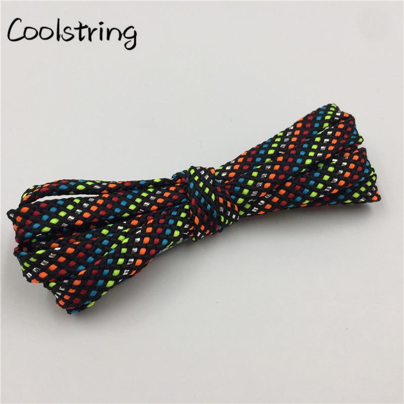 New Arrival 7mm Flat Glitter Metallic Shoe Strings Laces Novelty Unique Dress Shoelaces For Martin