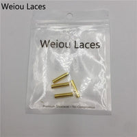 Weiou 4pcs/1Set Flat Mouth Metal Head Mirror Polishing Luxury Gold Tips For Hoodies Laces Aglets