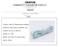 8MM Grey Mint Green Flat Shoelaces High End Heat Transfer Printing Freshness Lacets Cool Feeling For