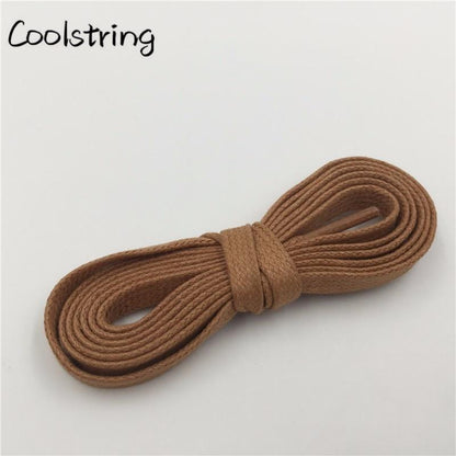 Waxed Cotton Flat Shoe Laces Leather Waterproof Mens Martin Boots Shoelace Casual Dress Coloured