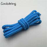 1 Pair Solid Color Round Shoe Laces Unisex Casual Shoelaces Sneakers Shoestring For Canvas Shoes