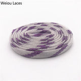 Weiou 2 Colors Mixed Shinning Colorful Glitter Shoelaces Strings Knitted Running Shoestring Flat