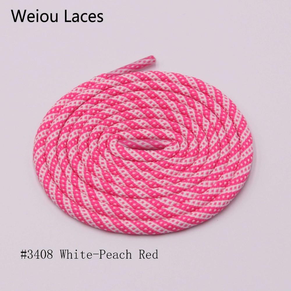 Weiou 5mm Round Type Polyester Two Tone Twill Middle Dot Checkered Laces Exclusive Red White Black