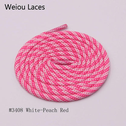 Weiou 5mm Round Type Polyester Two Tone Twill Middle Dot Checkered Laces Exclusive Red White Black