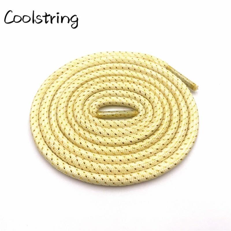 4.5mm Fashion Striped Glitter Round Rope Shoelaces Shiny Shimmering Shoe Laces Shiny Sparkly For