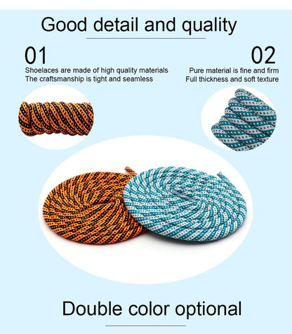 4.5MM Double Color Combination Orange Sky Blue Shoelaces No Elastic Stonger Ropes For Sneaker Sport