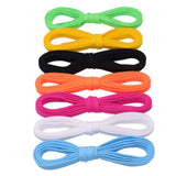 7MM Eye-Catching Bright Solid Color Flat Shape Shoelaces Double-Layer Polyester With Plastic Tips