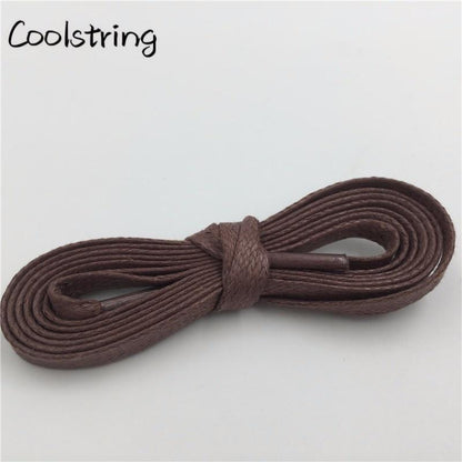 Waxed Cotton Flat Shoe Laces Leather Waterproof Mens Martin Boots Shoelace Casual Dress Coloured