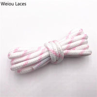 Weiou 0.45cm Round Striped Sports Lace Black White Bootlaces Thick Round With Dots Shoelaces Hiking