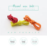 3MM 100% Waxed Round Shape Polyester Thiny Shoelaces Waterproof Swimming Pants Ropes Solid Color