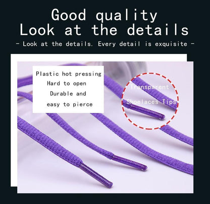 Pure Cotton Laces 6MM Oval Blue Purple Shoelaces Premium Cords Authentic Polyester Rope For