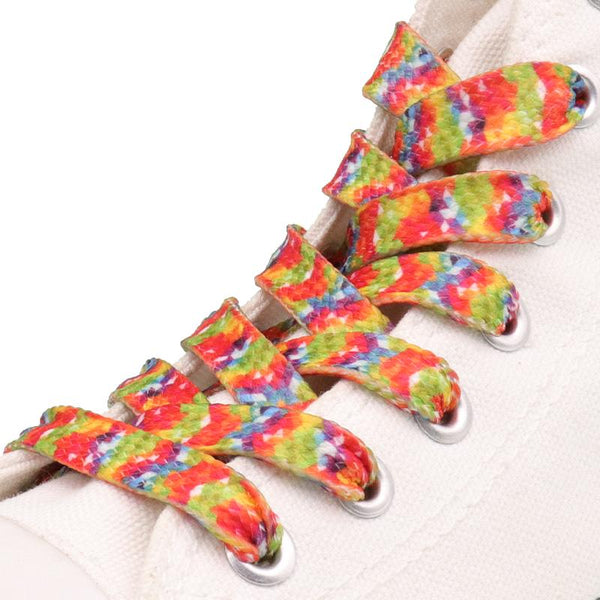 Weiou Fashion Geometric Style Shoelaces 0.8 Cm Flat Colorful Polyester Shoestrings Women Canvas Boot