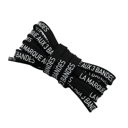 Weiou Lace Company Fashion Design Printing English Character Black And White Flat Custom Printed Shoelaces For Shoes