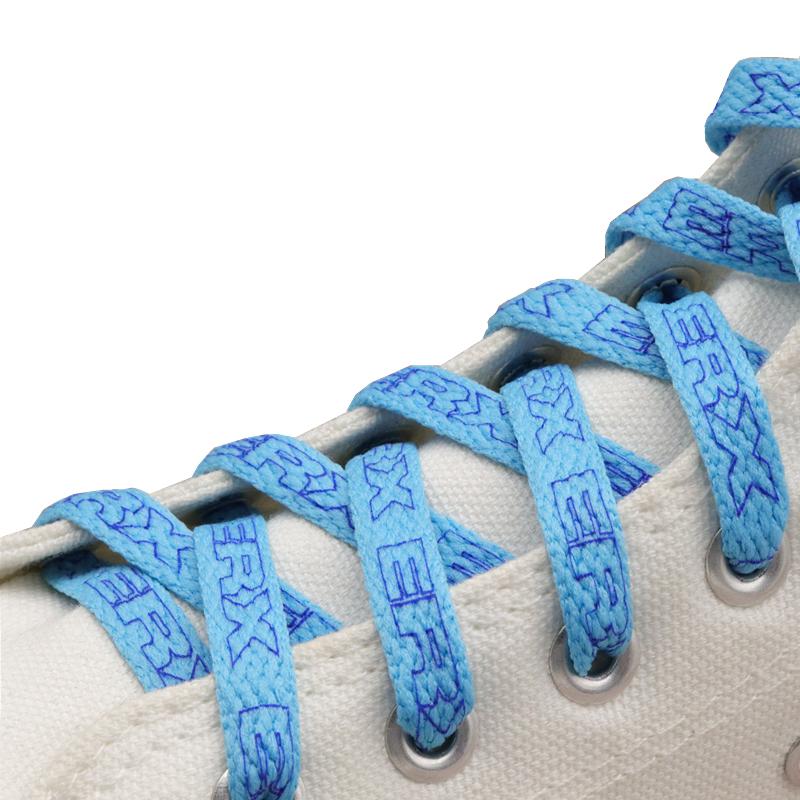 Weiou Sport Print ERX Shoelaces 0.8 Flat Blue Black Polyester Shoestrings Hiking Running Sneakers