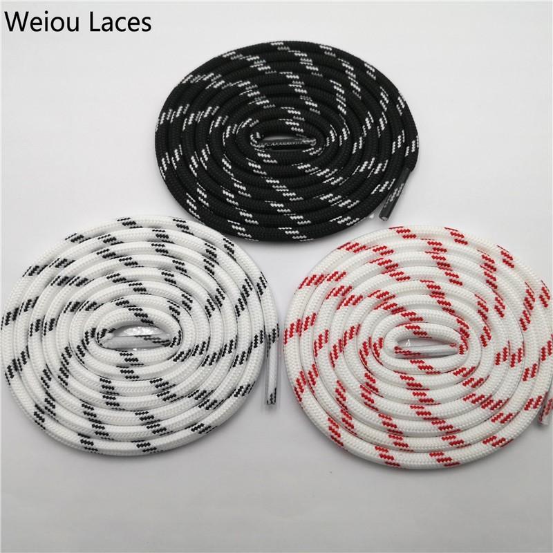 Weiou 5.5mm Outdoor Hiking Sports Dad Shoelace Striped Polyester Shoestring Round Laces Factory