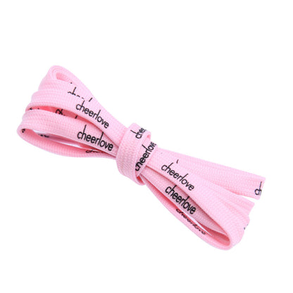 Weiou New All-Matched Shoelaces 7 MM Flat Printed Cheerlove Letters Polyester Shoestrings For Men