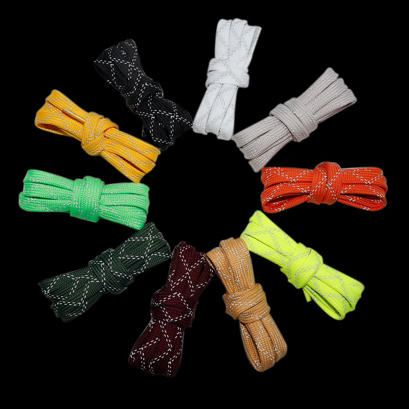 Weiou recommends new glamour laces every week 0.8cm wide 3M reflective laces Flat double stripe twill reflective design