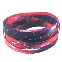 6 Designs Hot Shoestring with Tips Printing Flat Galaxy 60-180cm Shoelaces For Dress Shoes