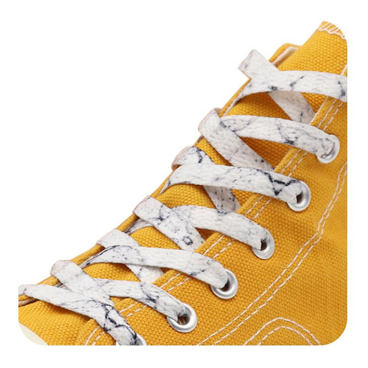 Weiou 0.8 Cm Flat Sports Printed Shoelaces White Frozen Hiking Strong Canvas Cotton Shoe Laces