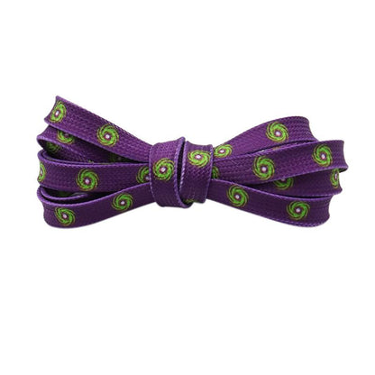 Weiou New Fantastic 7mm Purple Shoelaces With Prints Green Hurricane For Sneaker Sports Shoe Laces