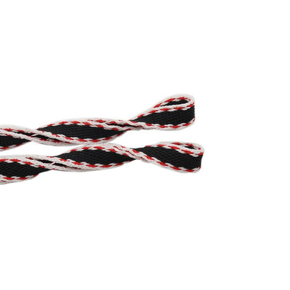 Weiou Simple Style CuteShoelaces 0.8 Cm Flat  Black-white-red Tricolor Polyester Shoe Lace Canvas