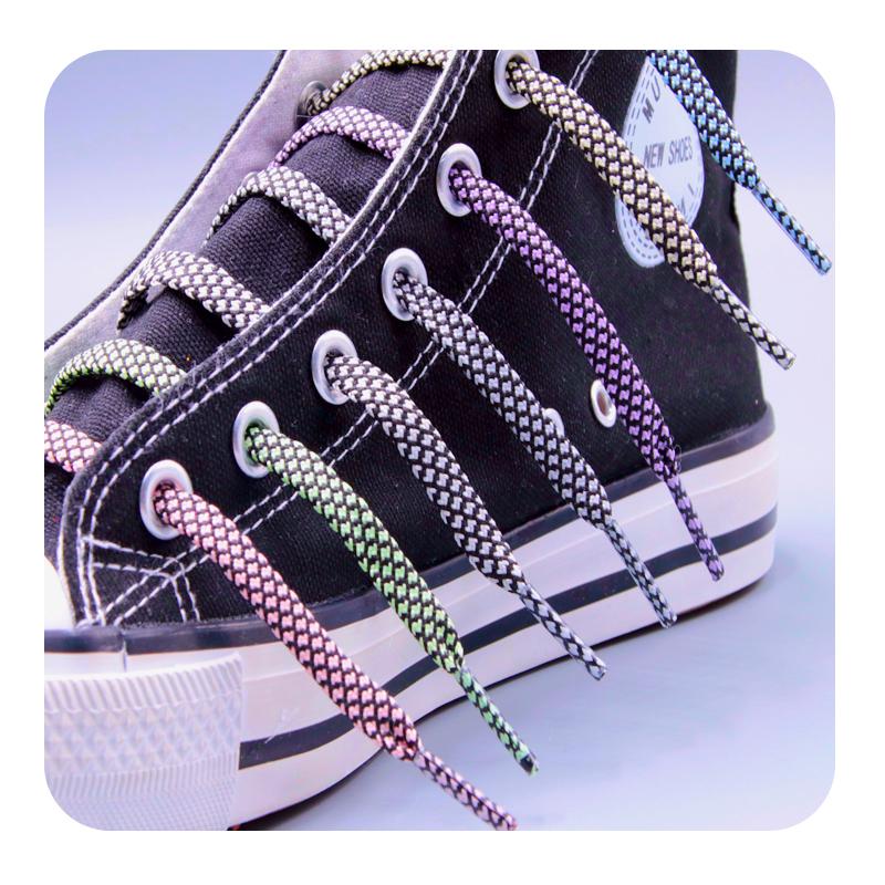 Official Weiou Premium 7MM Brightly Neon Lace Glow In The Dark Staggered Flat Luminous Shoelaces