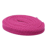 7MM Eye-Catching Bright Solid Color Flat Shape Shoelaces Double-Layer Polyester With Plastic Tips