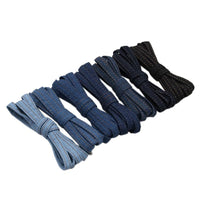 8mm Premium Flat Denim Shoelaces Metal Aglet Classic Laces Customize Your Kicks Blue Black