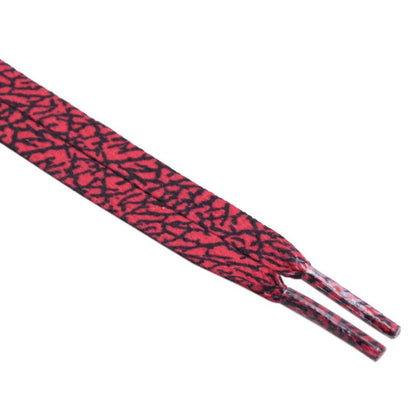 Weiou 8MM Red Grey Electric Shock Root Texture Flat Shape Cotton Shoelaces Pro Heat Transfer