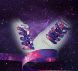 8MM Starry Purple Heat Transfer Printing Shoelace Hot Pressing Cotton Laces 2021 New Arrival For