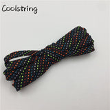 7MM Six Colors Checked Polyester Laces 60-180cm Flat Shape Nice Shoelaces Man Women Sneaker 2021