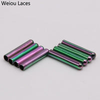 Weiou New 4pcs/lot Women Men Shoe Lace Tips Replacement Head For Shoestrings Colorful Bullet Aglets