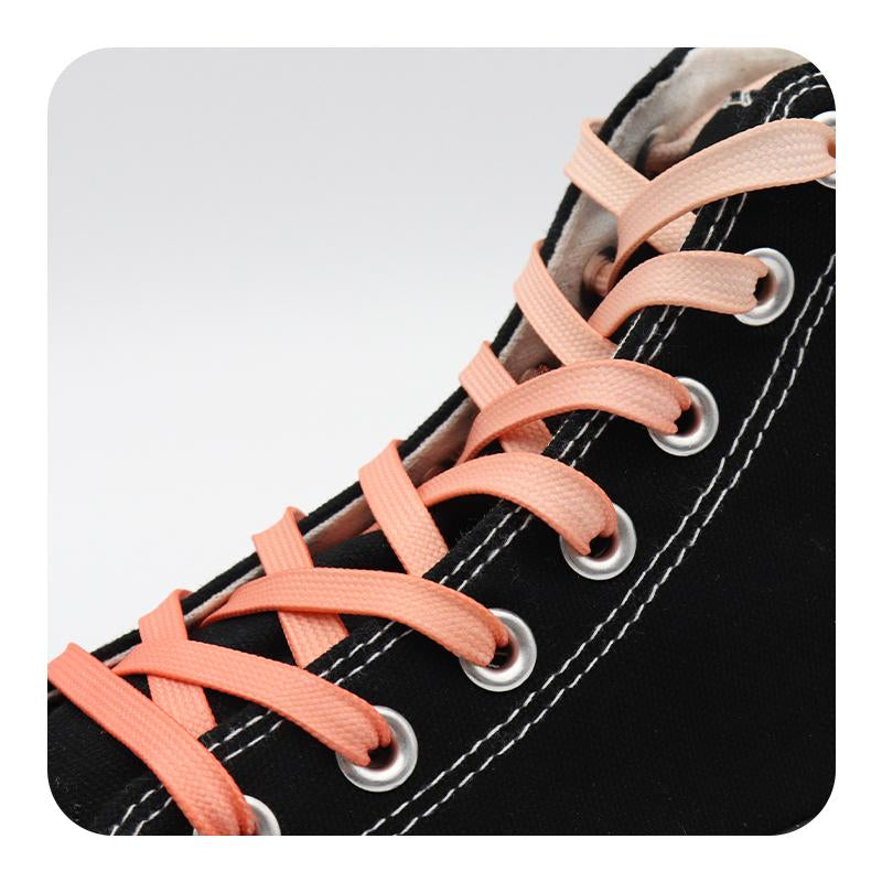 Weiou Sport Print Cute Shoelaces 0.8 Flat Two Color Gradient Women Polyester Shoestrings Pink Purple