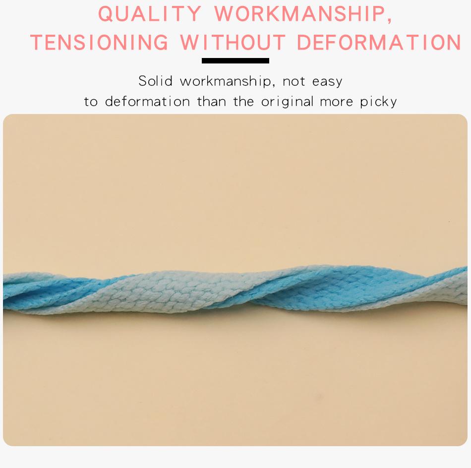 Weiou Shoe Accessories Support Custom Design Cheap Wholesale 8mm Width Flat Cotton Fabric Mesh Shoelaces